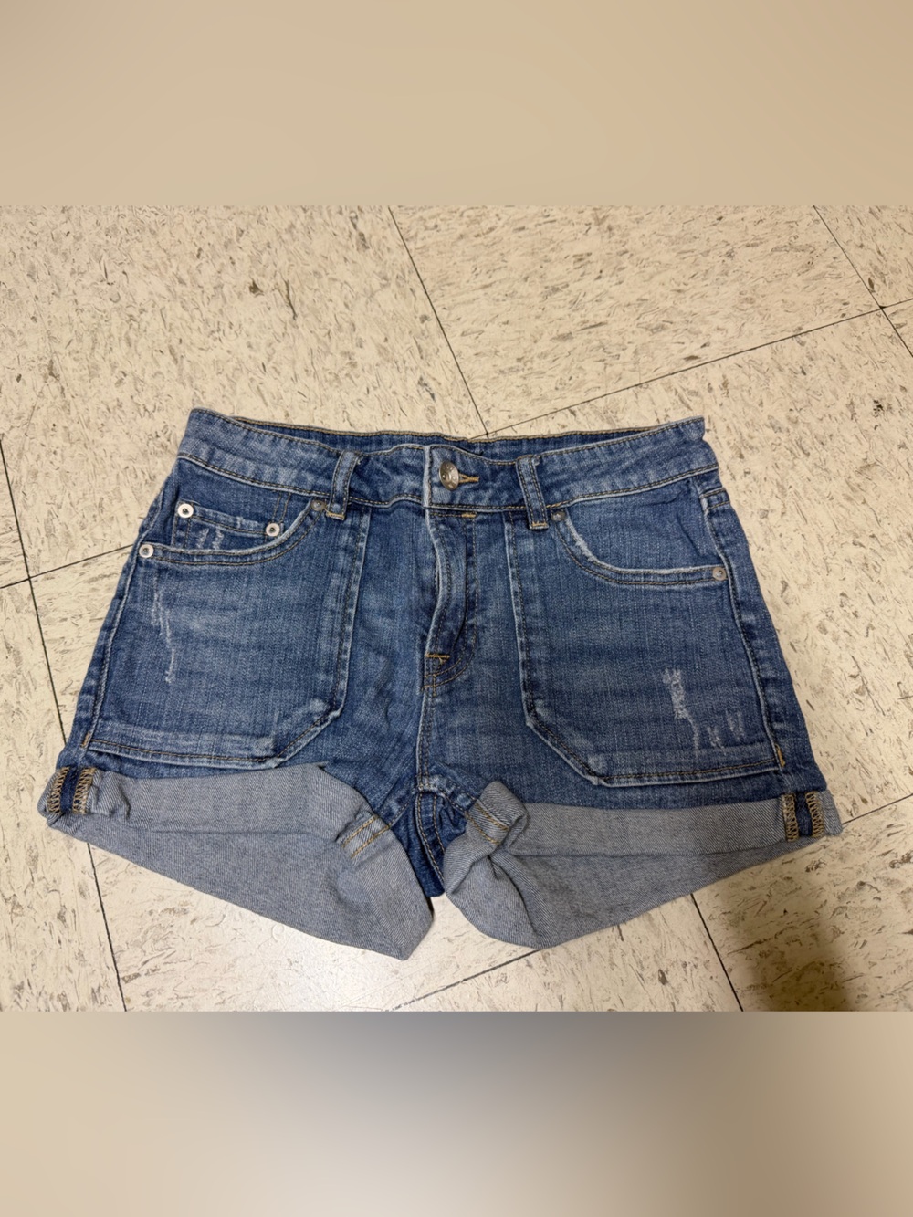 BDG Blue Denim Rolled Cuff Jean Shorts
